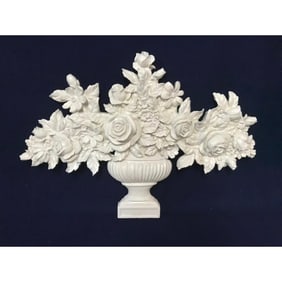 Urn of Roses Wall Plaque Ornament