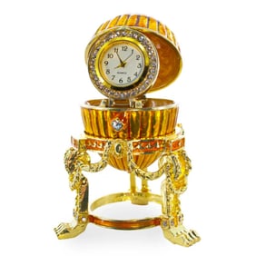 Russian Royal Imperial Clock Trinket, Jewel Box Egg