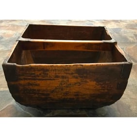19thc Chinese Wooden Rice Bucket