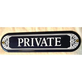 PRIVATE Enamel Club Sign