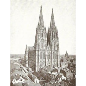 Early 1900's Half-tone Print, #1601 Cologne Cathedral