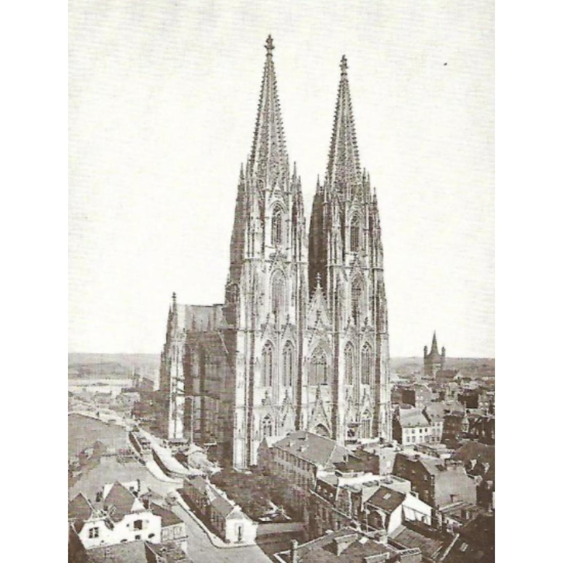 Early 1900's Half-tone Print, #1601 Cologne Cathedral (1 of 2)