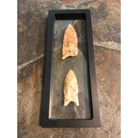 Pair of Paleo Native American Spear Points, Arrowheads