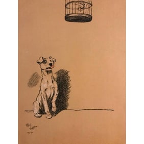 Early 1900's Lithograph, A Dog Day