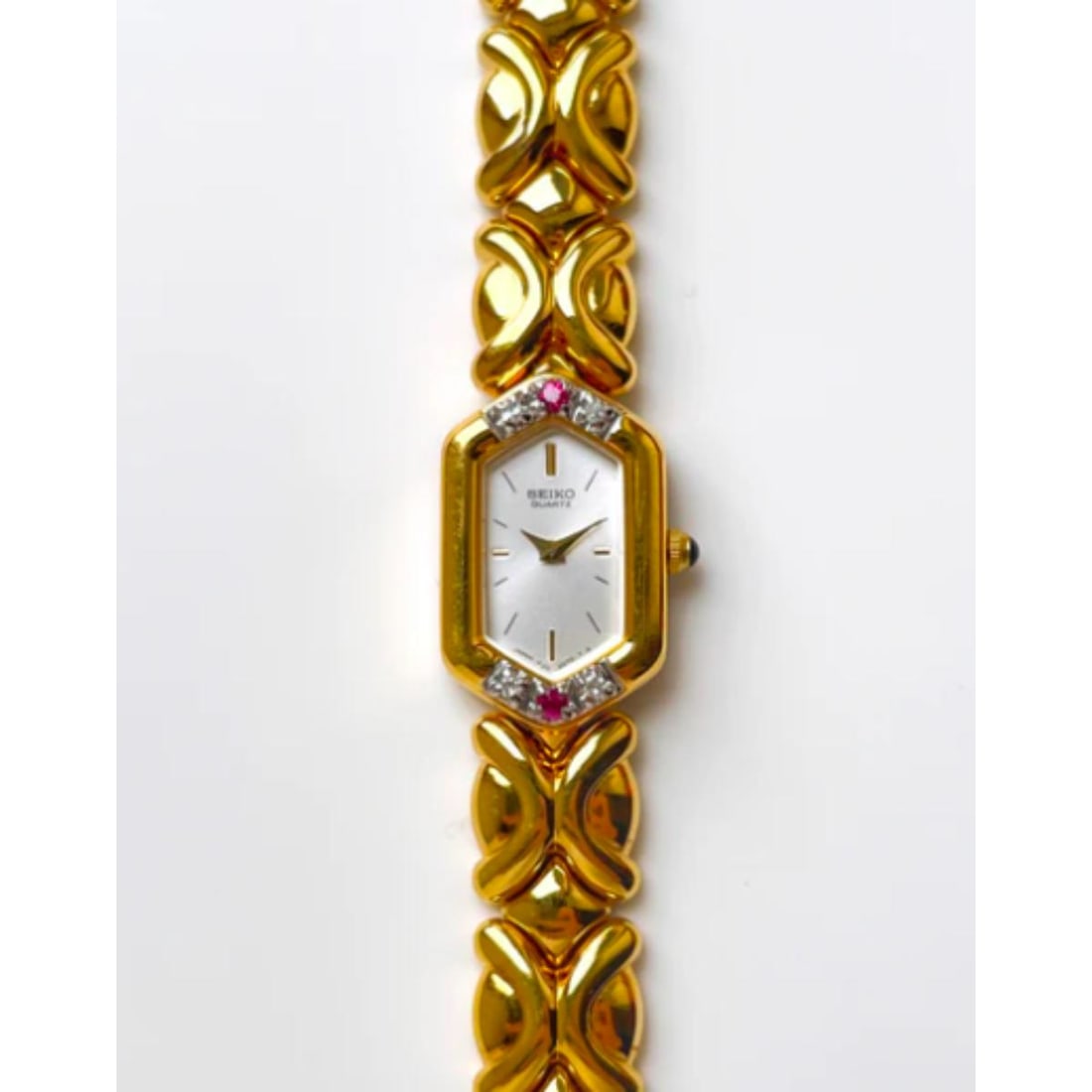 Vintage Seiko Quartz Ruby Diamond Wristwatch (1 of 5)