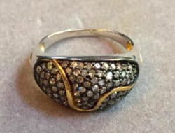 Vintage Natural Pave Diamond Domed Ring