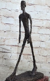 After Giacometti, Walking Man Bronze Sculpture