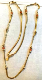 Designer GIVENCHY Gold Enamel Crystal Necklace