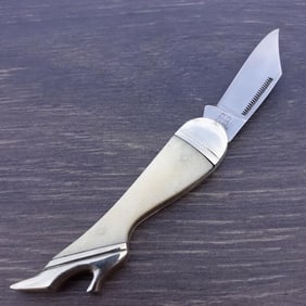 Bone Handle Leg Shaped Folding Pocket Knife
