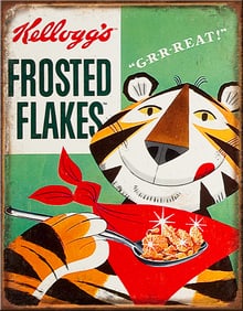 Mid Century Frosted Flakes Metal Kitchen Sign