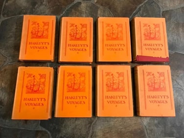 1927 Eight Volume Set of Hakluyt's Voyages, Early Explorers