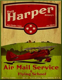 Harper Air Mail Service Metal Pub Bar Sign