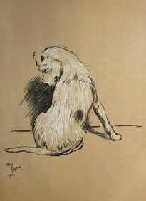 Early 1900s Cecil Alden, A Dog Day Lithograph