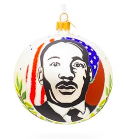 Martin Luther King Glass Ornament