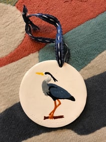 Handmade Ceramic Heron Ornament