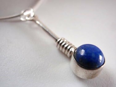 Lapis Lazuli Modern Sterling Pendant