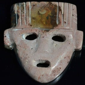 32ct Natural Mexican Fire Opal Carving, Mask