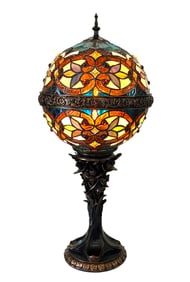 Spectacular Mounted Art Glass Globe Light