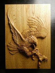 Carved Eagle Wooden Wall Plaque