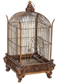 Ornate Victorian Bronze Conservatory Bird Cage