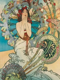 After Mucha, Monaco Monte Carlo Ceramic Art Tile