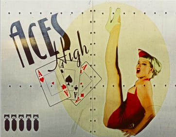 Aces HIgh WWII Pin Up Metal Sign