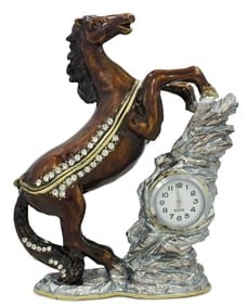 Leaping Stallion Horse Clock, Trinket Jewel Box