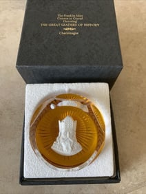 Collector Cameo Crystal Paperweight, Charlemagne