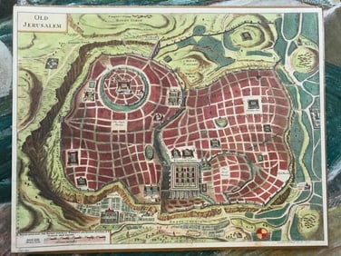 Vintage Reproduction Map of Old Jerusalem