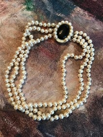 Triple Strand Cultured Pearl Necklace