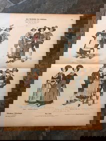 Rare 19thc Handcolored Costume Plates, Austria, Tyrol