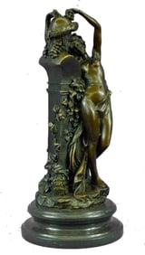Classical Maiden With Grapes Bronze Sculpture