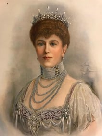 Early 20thc Chromolithograph Print, H. M. Queen Mary