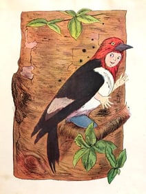1914 Children's Book Illustration, The Woodpecker