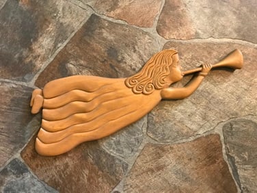 Vintage Angel Wood Carving
