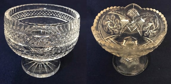 Pair of Vintage Cut Glass Dishes