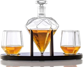Diamond Shaped Whiskey Decater Set