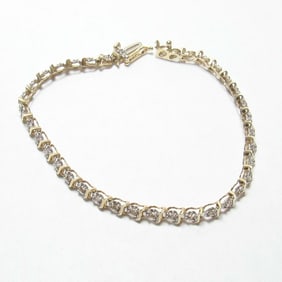 Cognac Diamond Gold Tennis Bracelet