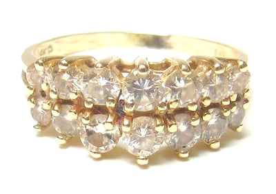 14kt Gold Diamond Cluster Ring