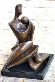 Holding Each Other Signed Bronze Sculpture