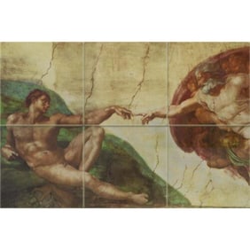 Creation of Adam Ceramic Art Tile Mural