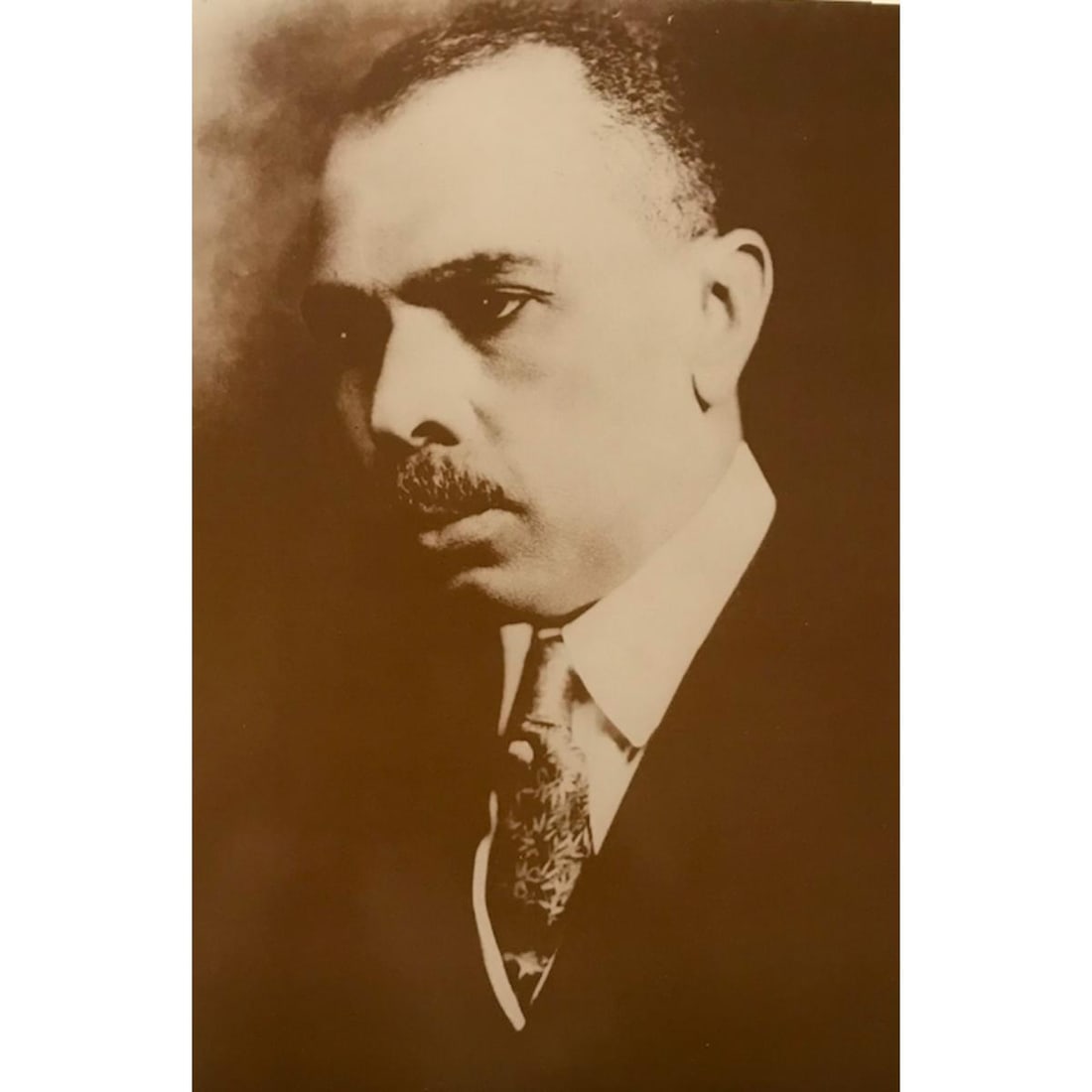 African American History, NAACP James Weldon Johnson Photo Print: African American History subject, James Weldon Johnson, NAACP. Sepia-tone photo print, created in the early 1990s from an original photograph. Printed on heavy card stock. 8" X 10". James Weldon Johns