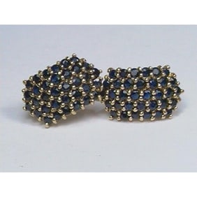 14kt Sapphire Cluster Earrings