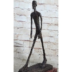 After Giacometti, Walking Man Bronze Sculpture