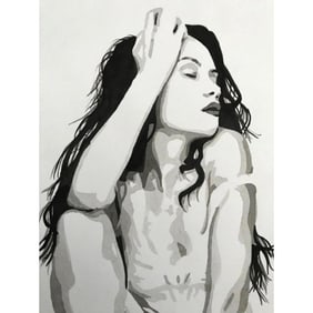 Original Signed Watercolor, Asleep by Eugenia Retana