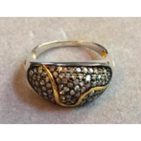 Vintage Natural Pave Diamond Domed Ring