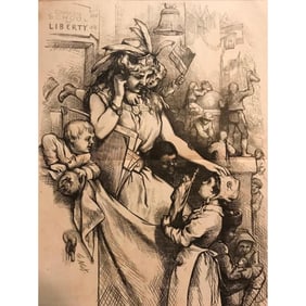 Thomas Nast 1876 Centennial Harpers Weekly Engraving