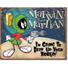 Marvin The Martian Cartoon Metal Pub Bar Sign