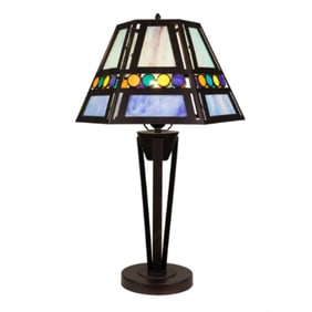 Retro Style Stained Art Glass Table Lamp