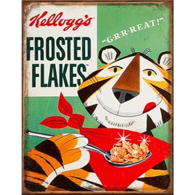Mid Century Frosted Flakes Metal Kitchen Sign